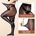 Aaronano Women's Shiny Pantyhose Plus Size Sheer Tights Silk Oil High Waist Shimmer Stockings（Black，XL-XXL