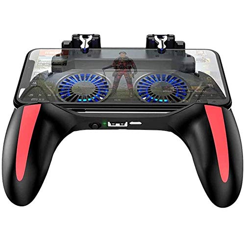 Controlador de juego móvil con dos ventiladores de refrigeración, disparador de visión y de tiro, mango a distancia por Joystick para accesorios de teléfono con batería de 5000 mAh opcionalmente Cover