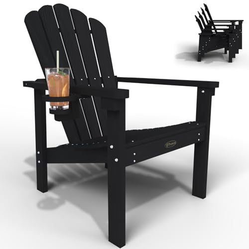 THOEOE Stackable Adirondack Chair, HDPE All-Weather Adirondack Chairs - Durable