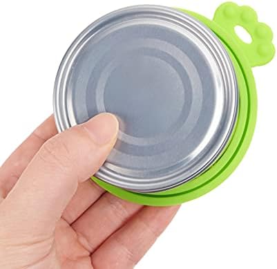 PetBonus Pet Can Lids for Dog Food Tins, Universal Silicone Cat Food Can Covers for Tins, 1 fit 3 Standard Size Cat Dog Food Toppers, BPA Free Dishwasher Safe (Orange, Green)