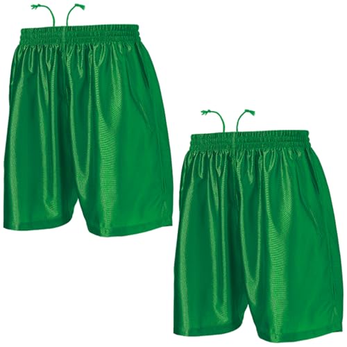 サッカーパンツ 2枚セット ハーフパンツ ドライ サッカー フットボール フットサルメンズ レディース キッズ 吸水速乾 ポリエステル100% カラバリ豊富 練習着 定番 丈夫 チームカラー P8001 (JP, 身長, 130, グリーン)