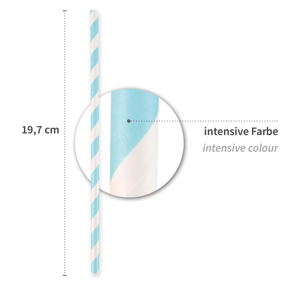 FRANZ MENSCH 3000 Stück NATUREStar Papiertrinkhalme Classic, gestreift | FSC®-Mix, rot-weiß, L: 19,7cm, Ø: 0,6cm, Karton, Papier-Trinkhalme, Rührstäbchen, Strohhalme