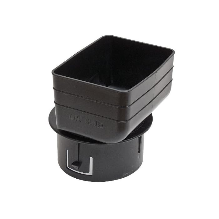 Buy Universal Downspout to Drain Pipe Tile Adapter, 3x4x4 Inch, Black