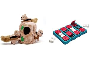 Outward Hound Hide-A-Squirrel Squeaky Puzzle Plush Dog Toy