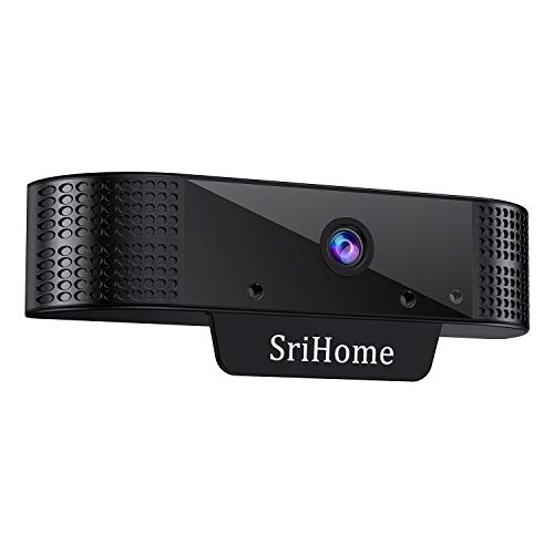 H+Y Cámara Web 1080P, CMOS Srihome Cámara PC con Micrófono Incorporado USB Plug and Play, Sensor de Cámara Web para Skype/Streaming Vivo/Aula en línea/MSN (PC001)