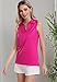 Femdouce 3 Pack Sleeveless Golf Polo Shirt for Women Quick Dry Golf Shirt Sleeveless V Neck Polo Shirt Lightweight Black/Rose/Cyan M