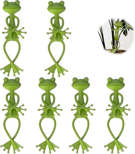 Green Frog Plant Stand Holder with Climbing Support Clips - Cute Animal Figurines Decor for Small Potted Plants, Succulents - Indoor Outdoor Garden(6pcs) image 4