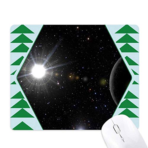 Tapis de souris en caoutchouc stable antidérapant motif nuit et sapins