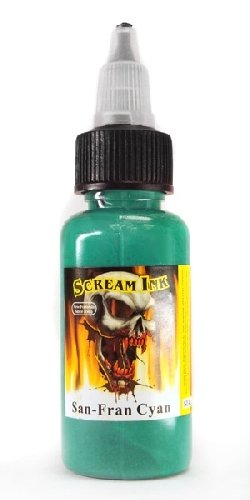 Scream Tattoo Ink -SAN-Fran Cyan- 1-oz Bottles -Tattoo Supplies- Scream Tattoo Ink -SAN-Fran Cyan- 1-oz Bottles -Tattoo Supplies-