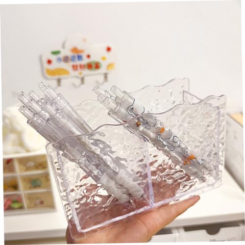 Porte stylo transparent Uonlytech 5 pièces avec compartiments - 7