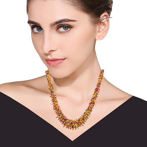 Image of Touchstone Indian Colorful Delicate Desire Traditional Exclusive Designer Jewellery Pendant Sets for Women