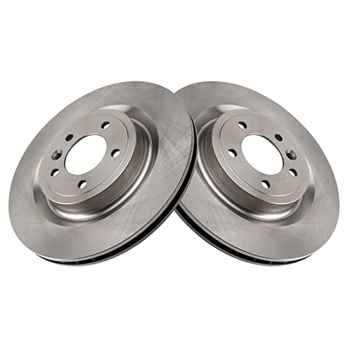 Image of TRQ Rear Ceramic Brake Pad and Rotor Set | For 14-17 Land Rover Range Rover with 350mm Diameter Rear Rotors 18-20 Land Discovery V6 3.0L Gas Engine 21 Range V6 3.0L