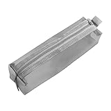 Lotsdonxia Transparent Pencil Case Portable Stationery Organiser Innovative Document Storage Bag for Exams Office On-The-Go Use (Grey)