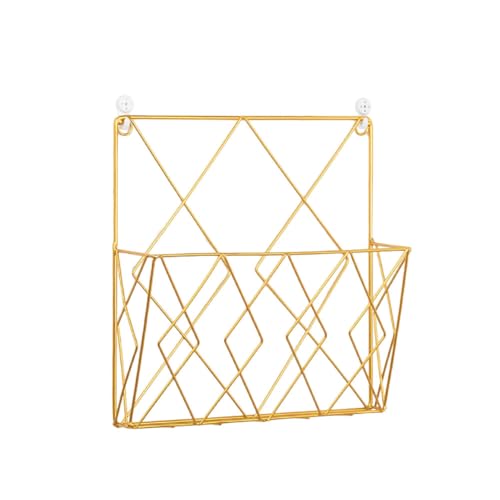 Katutude Wall Mounted File Organizer Iron Art Wall File Holder Modern Style Wall Hanging File Organizer Office Mail Magazine Letter Paper Storage Holder (Nails Not Included