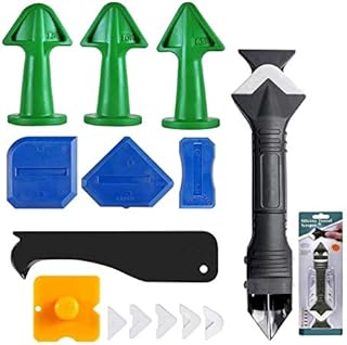 Caulking Tool, 3 in 1 Caulk Tool Kit Glass Glue Angle Scraper Caulk Remover, for Kitchen Sinks, Bathrooms, DIY Work,for Most Types of Sealants, Silicone, Acrylic, Resin, Grouting, Etc.