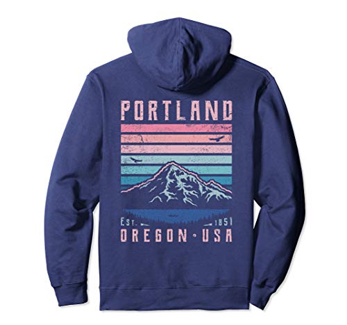 Portland Oregon Retro Mountain Home State Vintage Mt. Hood Pullover Hoodie Cover