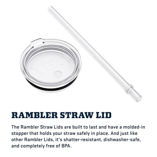 Image of YETI Rambler 25 oz Tumbler with Handle and Straw Lid, Travel Mug Water Tumbler, Vacuum Insulated Cup with Handle, Stainless Steel, White