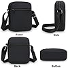 Men's Cross Body Shoulder Bag, Nylon Crossbody Bag, Small Messenger Bag with Zipper and Adjustable Strap, Lightweight Small Bags for Men, Casual Chest Sling Bag for Working Travel Daily (Black) #4