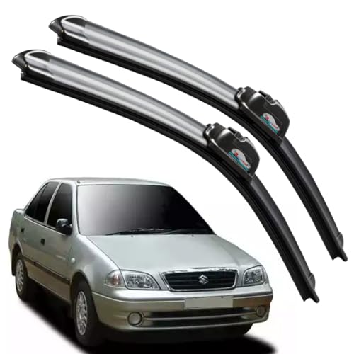 Image of Frameless Rubber Car Wiper Blades Set of 2 Compatible with (Esteem (2008-2014) (D-20,P-18))