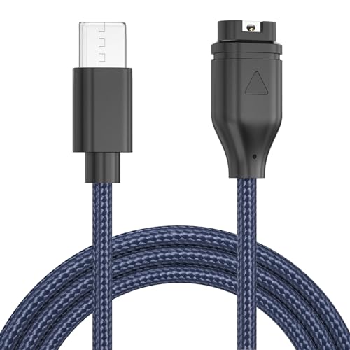 Vancle Braided Nylon Charger Cable for Garmin Fenix 7 6 5 S X, Vivoactive 5 4 4S 3, Forerunner 965 955 945 265 245 55 45 45S, Venu2/Venu/Venu Sq 2, Instinct 2 1, Approach S40 S60 S62 S70 (USB C)