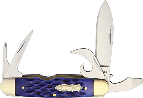 Marbles Blue Jigged Bone Scout Knife