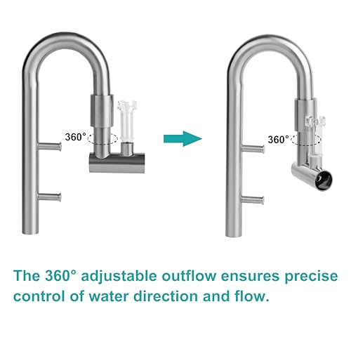 Image of Stainless Steel Lily Pipe Set - Premium Inflow & Outflow with Detachable Skimmer - Fish & Shrimp Safe, Easy Maintenance (17mm for 16 /22mm (5 /8'' i.d.) tubing)
