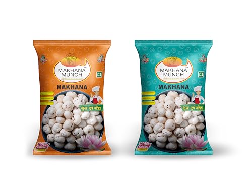 Image of MAKHANA MUNCH Makhana, Plain, 250 grams, 100% Natural Fox Nuts (500g)