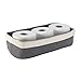 InterDesign Ellis Knitted Organizer Bin – Bathroom Storage for Towels or Toilet Paper Rolls, Gray/Ivory
