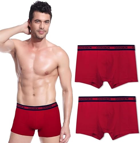 Generic Men's Cotton Boxer Briefs 2 Pack, Stretch Breathable Classic Breathable Underwear Boxer Briefs