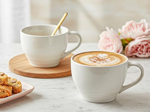 Image of Bodhi House Large Ceramic Coffee Mug | Microwave & Dishwasher Safe | Bone-Ash Free Cappuccino Mug | Multi-Purpose Food Grade Latte Coffee Mug Ideal for Daily Use & Gifting (Pack of 2, 500ml | White)