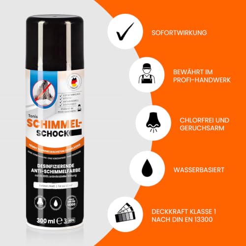 Tonis SCHIMMELSCHOCK Anti-Schimmel-Farbe mit 99,999% antimikrobieller Wirkung | Sprühfarbe für ca. 1,5 m²… – Ansicht 3