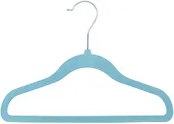 5 Cabides Infantil Aveludado Classic, Clingo, Azul, Tamanho Único