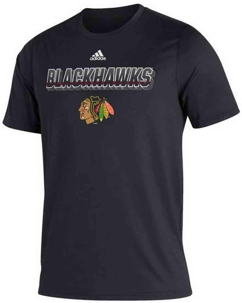 adidas Men's NHL Chicago Blackhawks Team Color Short Sleeve Tee T-Shirt (M)