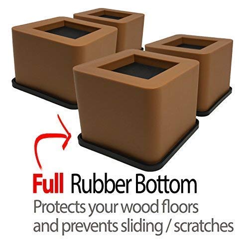iPrimio Bed Risers - Square, 3 Inch Lift, Heavy Duty, 8 Pack, Up to 6800lbs - Bed Raising Blocks, Furniture Risers - Safe, Sturdy Bed Lifts for College Dorm Rooms, Couches, Tables, Desk Riser - Thumbnail 4