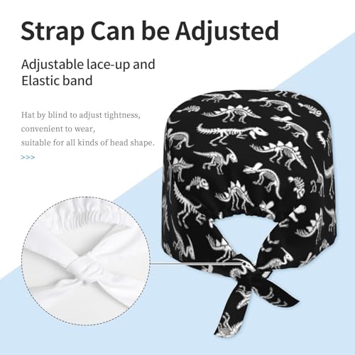 Image of Adjustable Working Cap Breathable Unisex Women Men Elastic Bandage Tie Back Hats Scrub Nursing Doctor Surgeon Cap