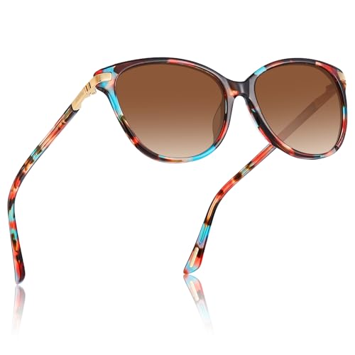 AVAWAY Gafas de Sol Mujer Polarizadas Retro Redondas UV400 Proteccion para Viajes Conducir