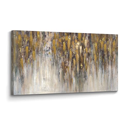 the stream design Abstract Canvas Wall Art Bedroom: Modern Living Room Hand Painted Picture Contemporary Textured Print Oil Painting Decor Large Horizontal 40x20 Gallery Artwork for Home Office