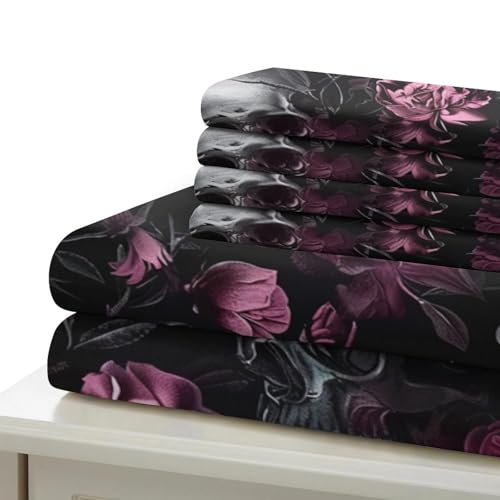 Linge de lit gothic skulls avec impression 3D haute définition en microfibre - 7