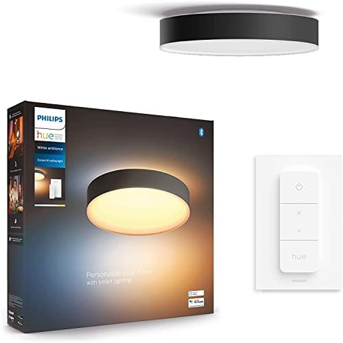 Philips Hue New Being White Ambiance Smart Ceiling Light [White] with Dimmer Switch Included, with Bluetooth, Works with Alexa, Google Assistant and Apple Homekit, 1 Count (Pack of 1)