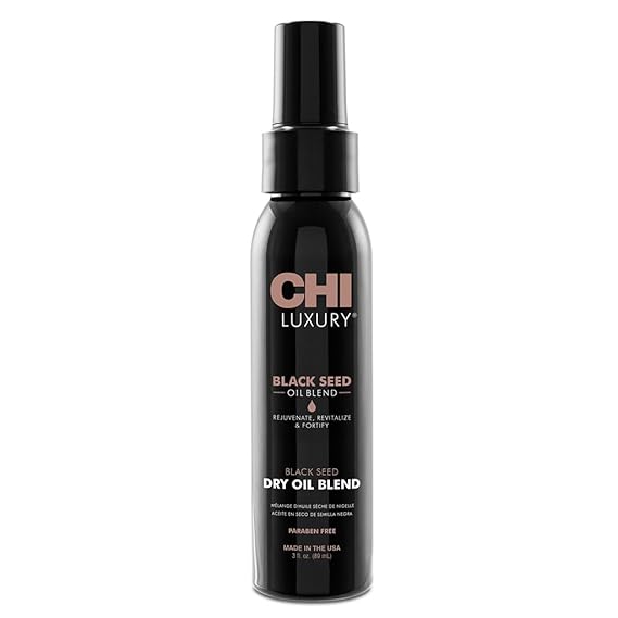 CHI Luxury Black Seed Oil Blend Dry Oil, Revitalizing & Nourishing Hair Oil, Creates Smooth & Shiny Hair, Sulfate, Paraben, Cruelty-Free, 3 Oz