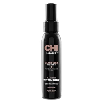 CHI Luxury Black Seed Oil Blend Dry Oil, Revitalizing & Nourishing Hair Oil, Creates Smooth & Shiny Hair, Sulfate, Paraben, Cruelty-Free, 3 Oz
