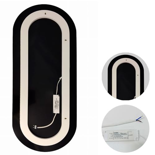 Miniatura 5 de Bd Art Luna Espejo De Baño Led Ovalado De 100 X 40 Cm, Espejo De Baño Con Iluminación, Color De La Luz Blanco Frío 6000 K, 4200k, Ip44