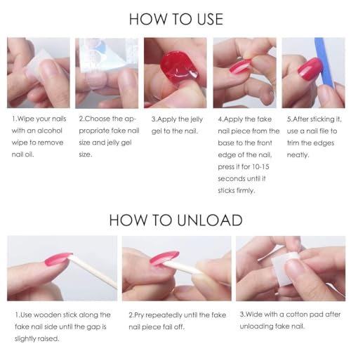 Red Pink Gradient Press on Nails Medium Square Fake Nails with Designs Star Stick on Nails Glossy Ombre False Nails Gel Pink Glue on Nails Short Acrylic Nails for Coquette Women Girls Manicure 24Pcs - Image 8