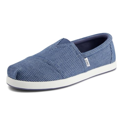 TOMS Men's Dark Sky Subtle Stripe Sneaker, Blue, 8 UK