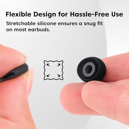 Image of Sounce Premium Replacement Ear Pads - 14 Pcs (7 Pairs) Medium Size Replacement Earpads for Earphones & Bluetooth Earphones - Ultra Soft, Durable, Noise Isolating, Sweat, Black