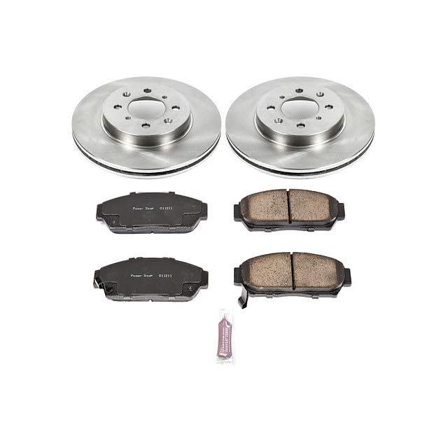 Image of PowerStop Front Brake Kit for Acura Integra 1994-01 | Honda Civic 1993-95 - Z17 Ceramic Brake Pads & Disc Rotors Replacement, KOE692
