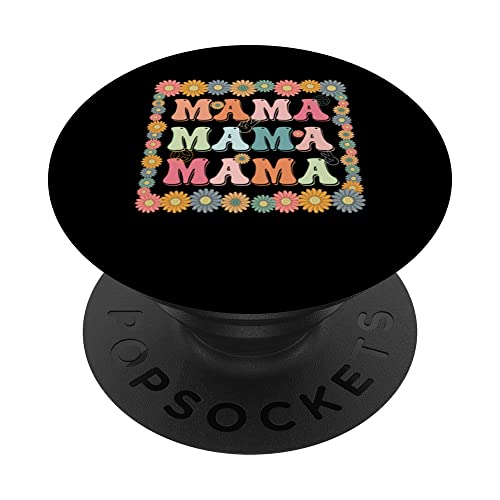 Groovy Mama Family Matching Mother's Day Party Women Hippie PopSockets Swappable PopGrip