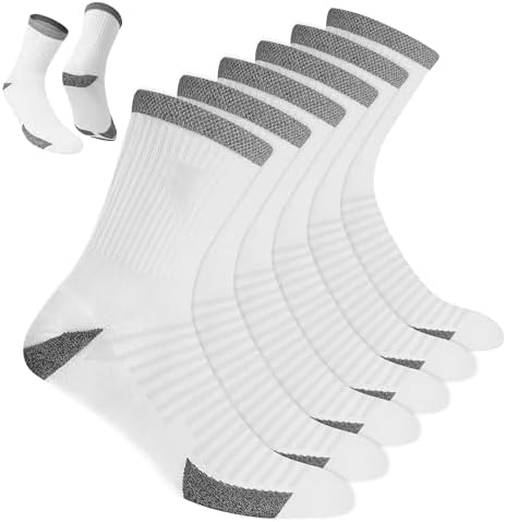 BLITZSOX 6 Paar Herren Sportsocken aus Baumwolle | Lauf- & Trainersocken | DRI-WIK Feuchtigkeitskontrolle | Gepolstertes Fußbett mit Fußgewölbe-Kompression | Verstärkte Ferse & Spi