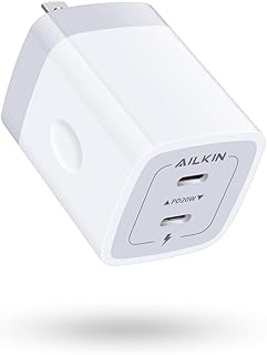 Dual Port 40W USB-C Wall Charger, Samsung Charger Block PD Power Adapter for iPhone 15 Pro/14/14 Pro Max/14 Plus/13/12/11 Pro Max, Samsung Galaxy S22/S22 Ultra/S22 Plus/S21/S21 Ultra/S21 Plus-White