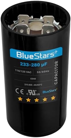 BlueStars 233-280 uF MFD 110-125 VAC Motor Start Capacitor Electric